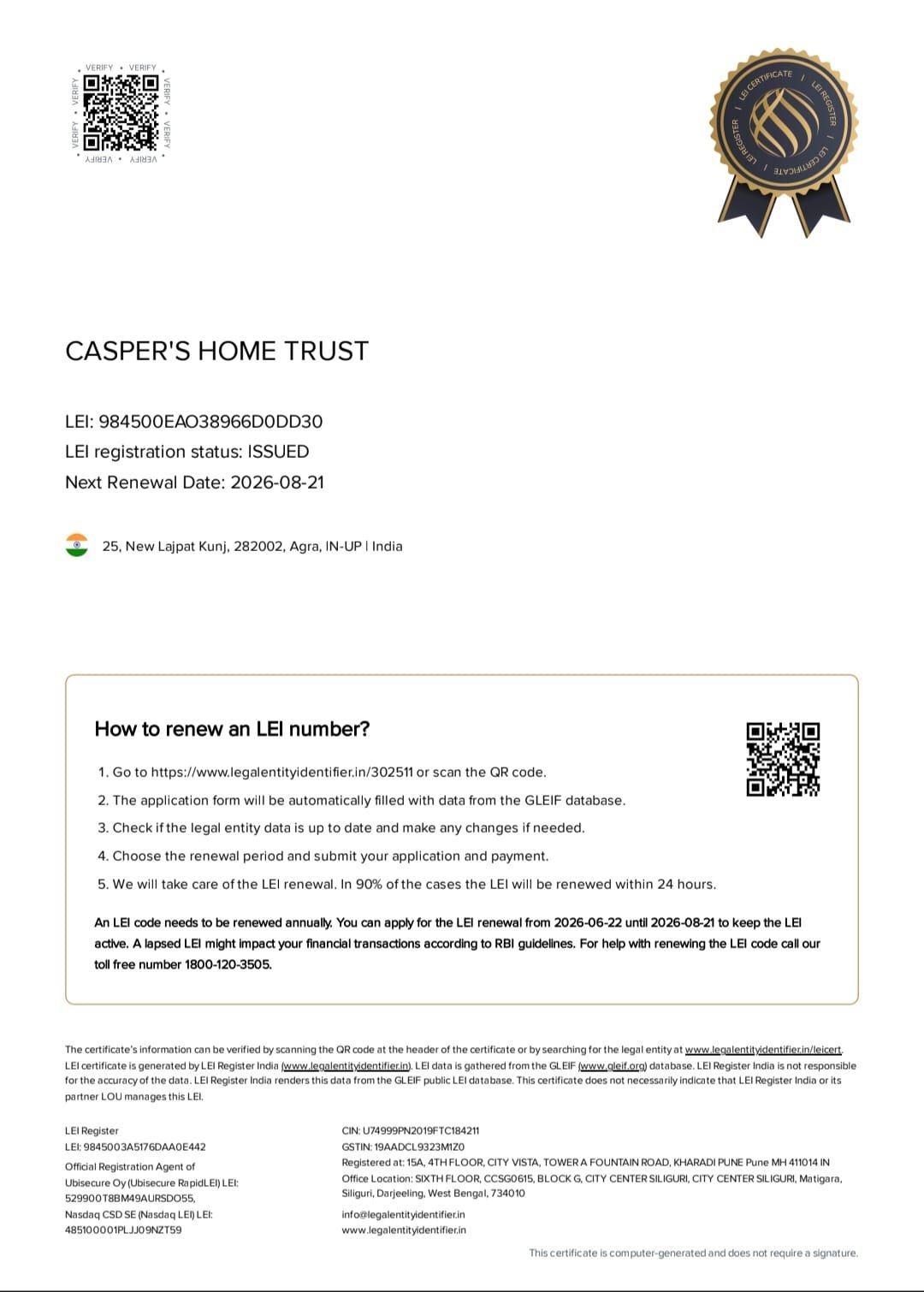 Certificate